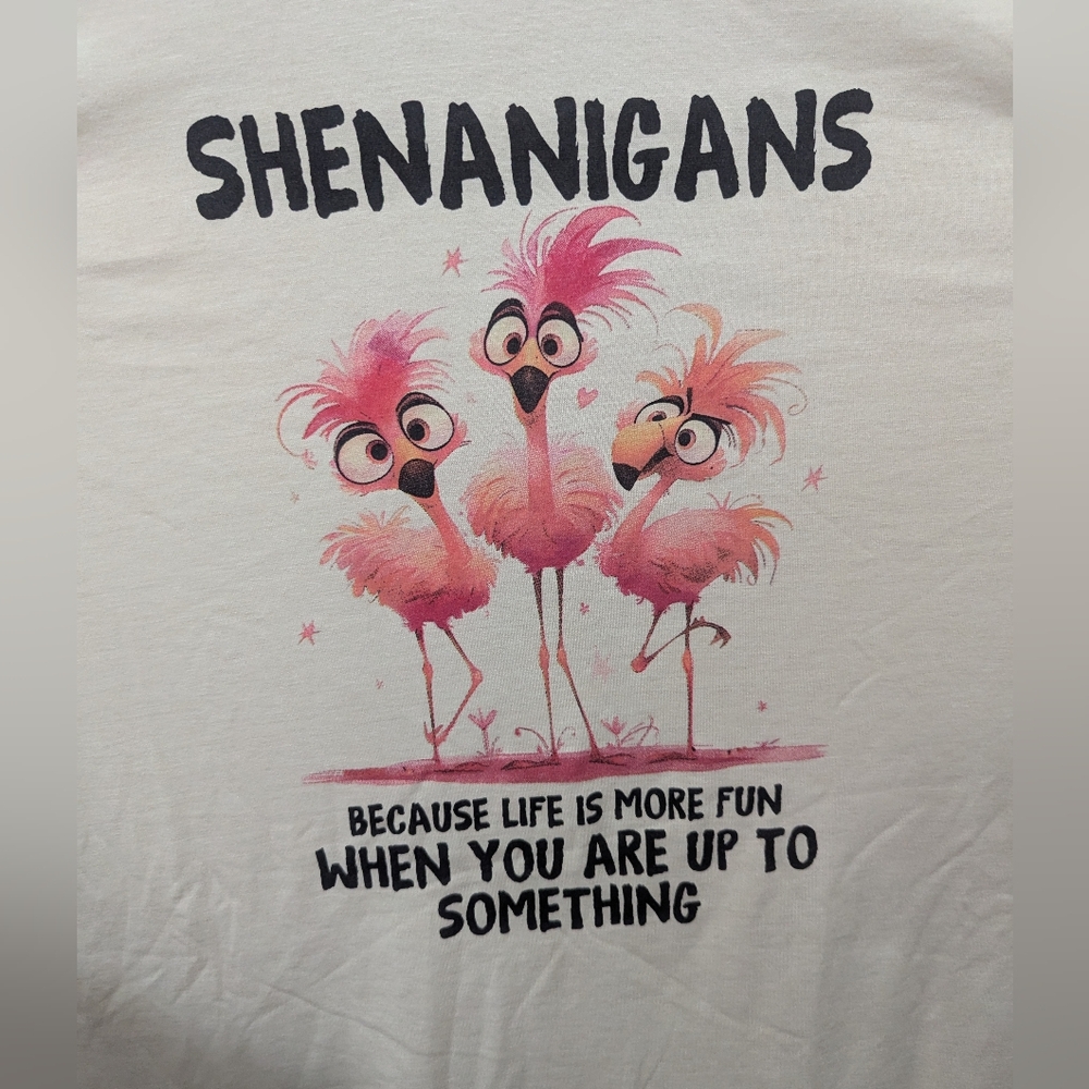 4XL T-Shirt with Pink Flamingo Print - Picture 5 of 5